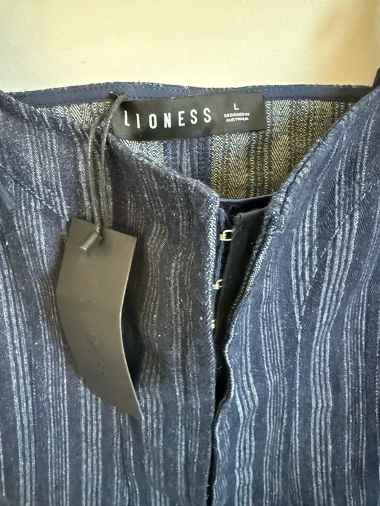 Lioness Charismatic Denim Corset top size Large Dark denim pinstripe - Picture 6 of 6